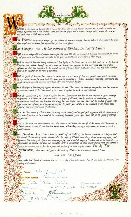 Декларация независимости Родезии
